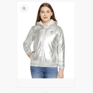 NWT Being Human Silver Ladies Jacket, XL, Small Fit, Check Measurements